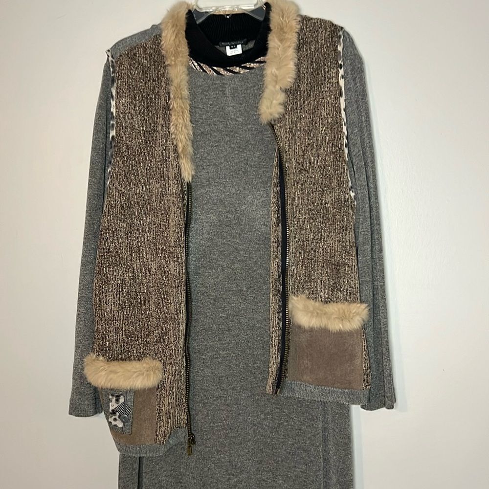 K.D Spring long sleeve maxi dress with vest